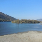 15.10.: Blick rhôneaufwärts von der Brücke bei Culoz