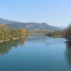 16.10.: Blick von der Rhône-Brücke in Evieu