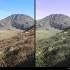 Herbstfarben, rechts für Grün-Rot-Farbfehlsichtige