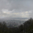 28.4.: Schnee-April-Aussicht von Uto-Kulm über die Stadt Zürich
