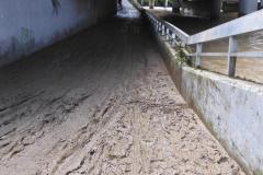 9.7.: eine Folge des Sihlhochwassers, Schlamm in der Unterführung der Sihlpromenade